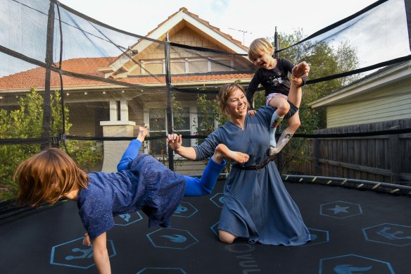 Physiology researcher Sarah Lockie, with Lillian-Euan and Vivienne, has found the after-effects of the pandemic tough enough to consider adjusting her career.