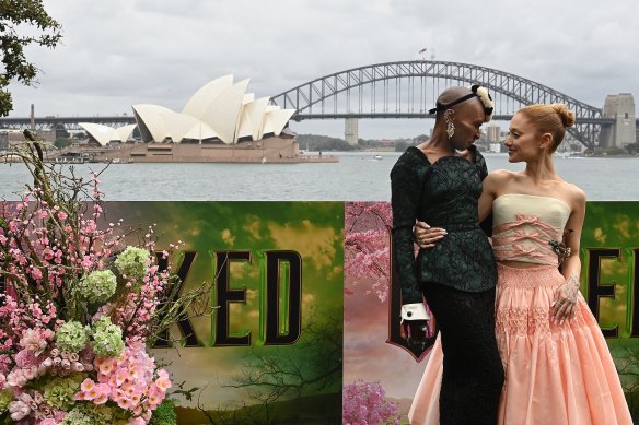 Cynthia Erivo and Ariana Grande in Sydney for the film’s global premier earlier this month.
