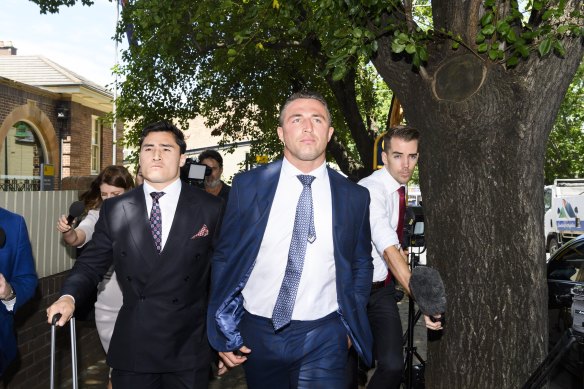 Sam Burgess after an appearance at Moss Vale court in February.