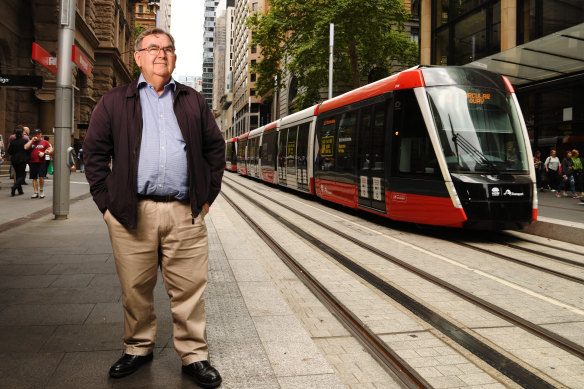 John Cowper on George Street almost 60 years after stepping off the last Sydney CBD tram.