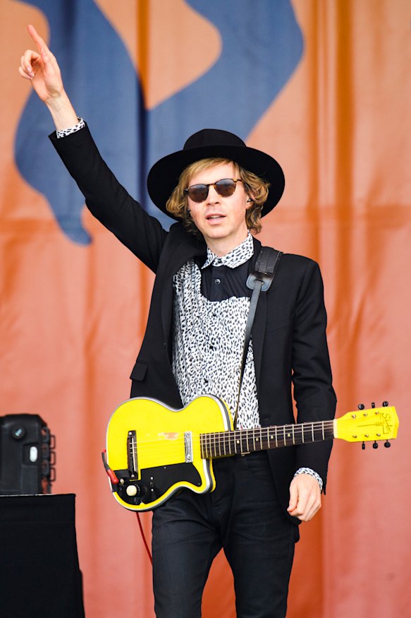 Beck on stage in 2018.