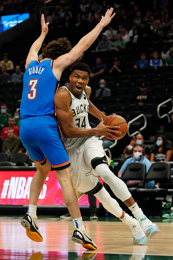 Welcome to the NBA: Giddey meets Giannis Antetokounmpo