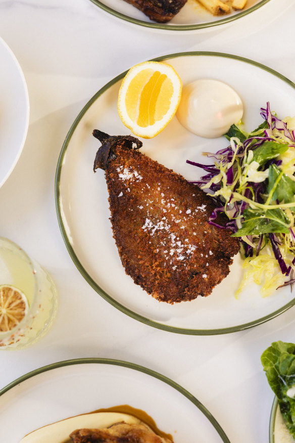 Chef RJ Lines’ has swapped cauli for eggplant in his new role at Benny’s Cronulla.