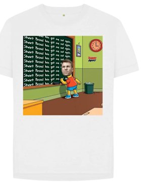 Bart attack ... the Barmy Army t-shirt making fun of Dave Warner.