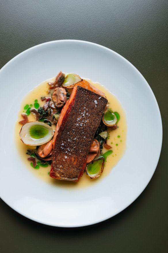 Fish of the day with beurre monte. 
