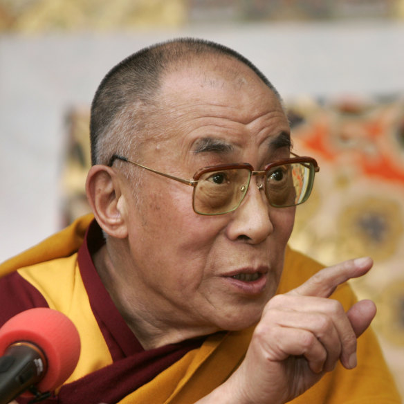 The Dalai Lama during a press conference in Dharamshala in March 2008. 