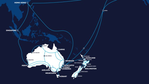 Vocus cables carry traffic from Australia and New Zealand to the United States via the Southern Cross Cable Network.