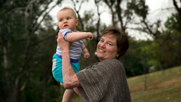 Banham with her son in 2012 (he is now six). 