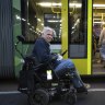 Martin Leckey can’t use the Sydney Road trams near his home because they are not wheel chair accessible.