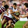 Cobbo in action for the Broncos against Manly last weekend.