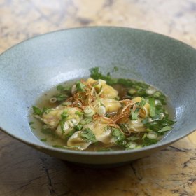 Mooloolaba prawn and pork wontons in pork broth.
