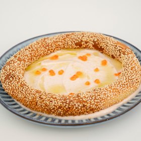 Koulouri and a pool of taramasalata.