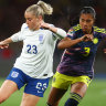 England’s Alessia Russo in action against Colombia in the quarter-final. 