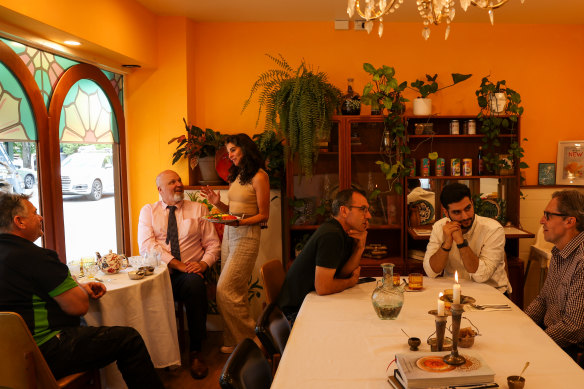 Inside the saffron-hued Persian restaurant.