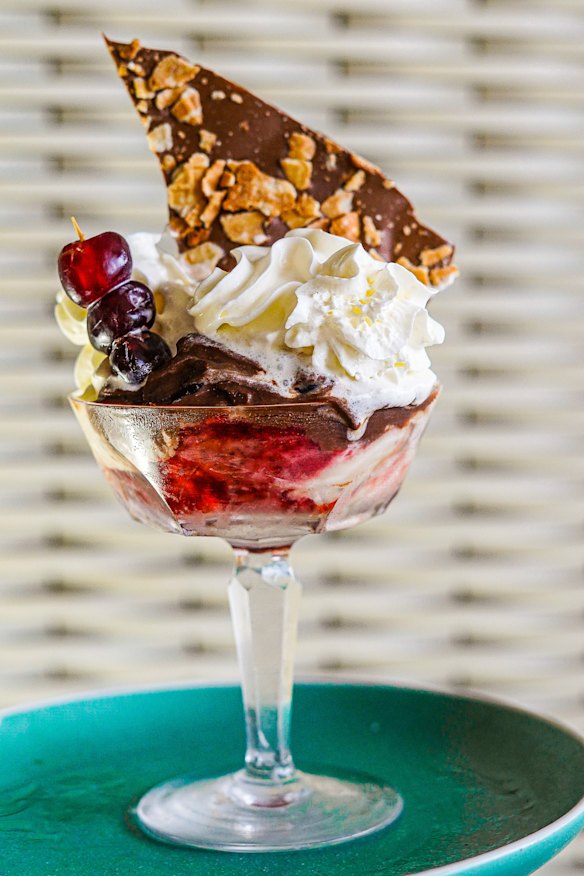 The classic chocolate fudge sundae gets a glow up.