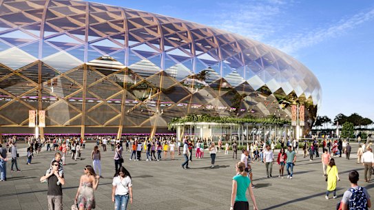 The 60,000-seat stadium would be made of timber.