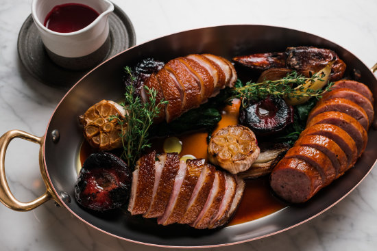 Go-to dish: Whole roasted duck to share, $190.