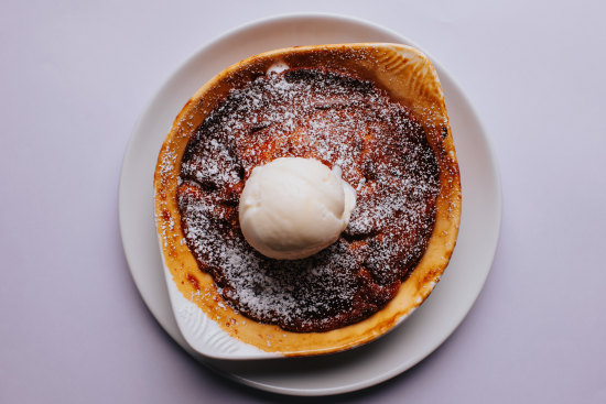 Quebecois pudding chomeur with maple caramel at Bistro Grenier.