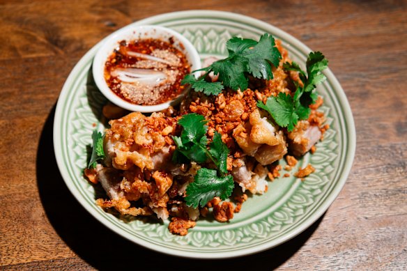 The pork belly with fish sauce at Porkfat restaurant. 