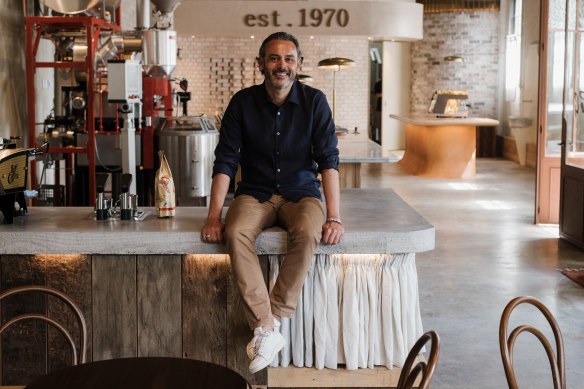 Genovese Coffee House owner Adam Genovese at the Sydney cafe’s espresso bar which serves $2 coffee.