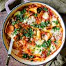 Saucy white bean and sobrasada “sort of” lasagne.