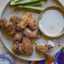 Riffing on buffalo wings, these Old Bay wings with blue cheese dressing are ready in a flash.