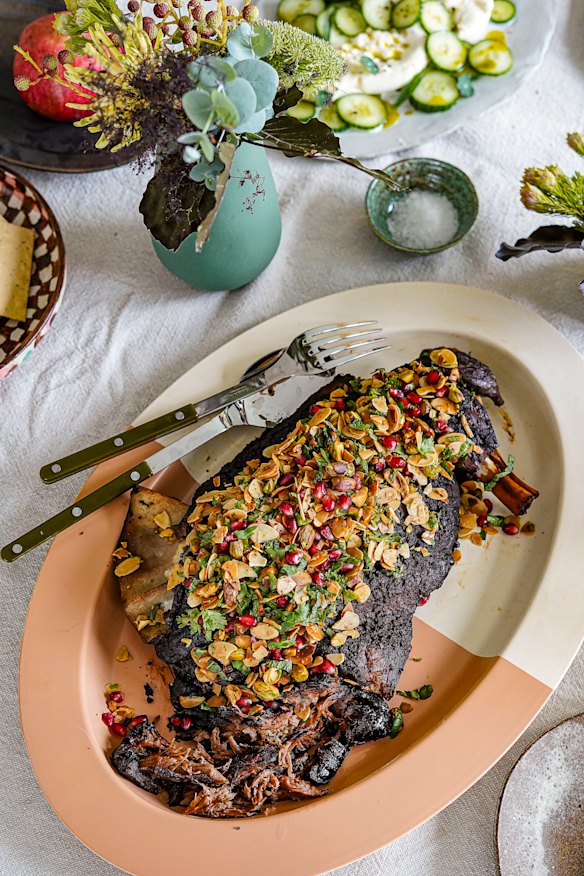 Make one dish the hero, such as a showstopping slow-roasted lamb shoulder.