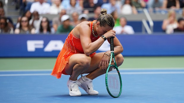 Aryna Sabalenka tüm duyguları yaşadı.