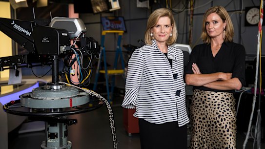 The Drum presenters Ellen Fanning and Julia Baird (right) will stay with the ABC in new roles.