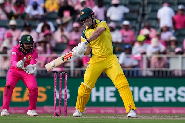 Mitchell Marsh plays a shot against South Africa in the recent ODIs.