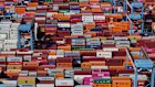 Containers at the port of Hamburg. 