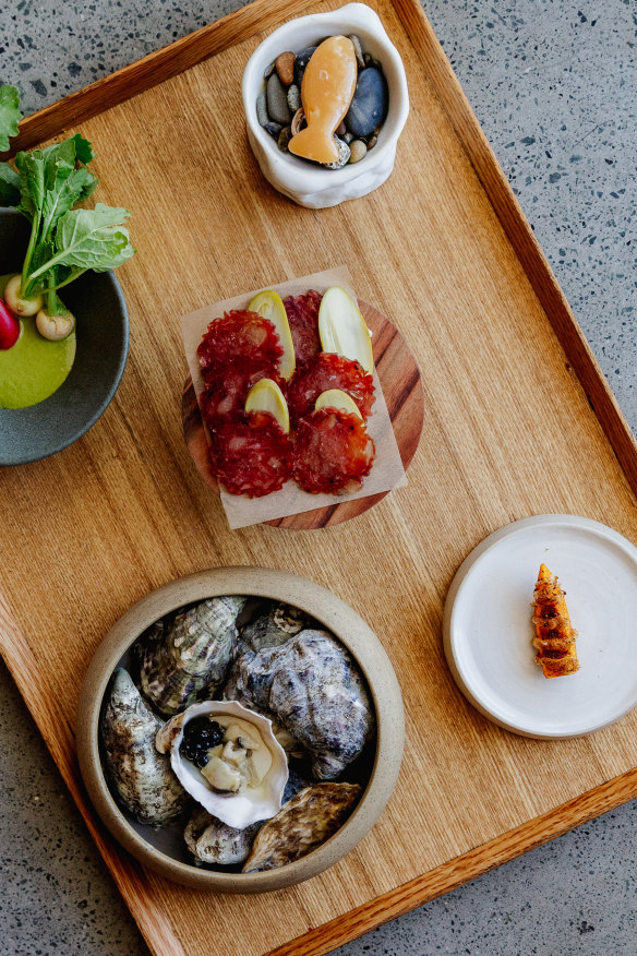 The set menu starts with seasonal snacks. 