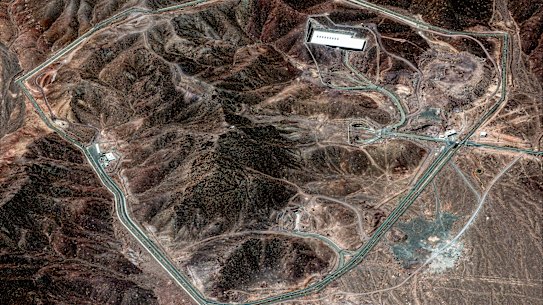 A satellite image shows the Fordow nuclear plant in central Iran.