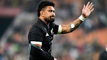 Ardie Savea waves towards the fans.