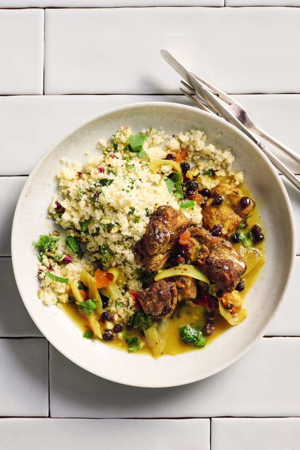 Syrian chicken with lemon, currants and ginger from Sarah Pound’s new cookbook.