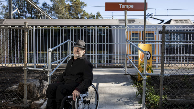 Glenn Redmayne at Tempe station, where the access ramp was going to close but will now remain accessible.