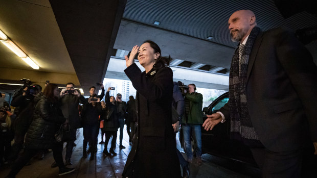 Meng Wanzhou arrives at the Supreme Court in Vancouver.