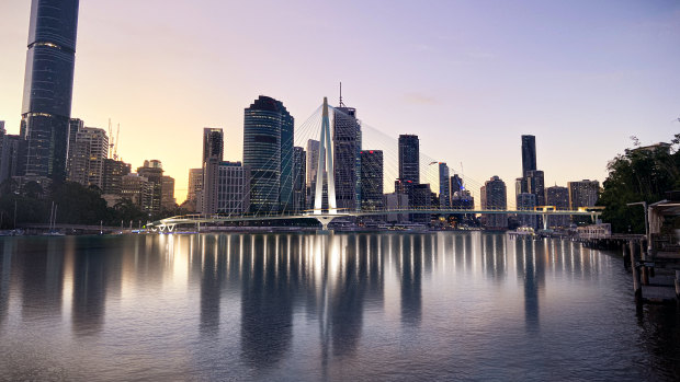 The proposed green bridge between the Brisbane CBD and Kangaroo Point. 