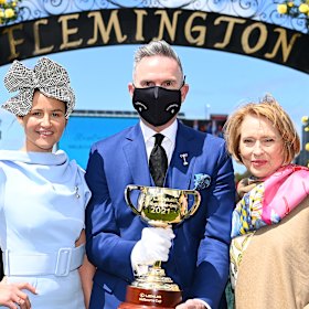 VRC chairman Neil Wilson, pictured with Michelle Payne and trainer Gai Waterhouse, says it was vital for Melbourne to open up for the Cup.