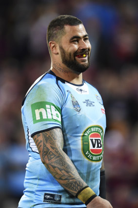 Big game: Andrew Fifita was sensational in game one of the 2017 State of Origin series.
