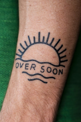 Open to interpretation: Another one of Jackson Irvine's peculiar tattoos.