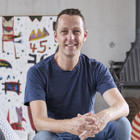 Adam Haddow at home his rooftop apartment at the Cleveland & Co complex.