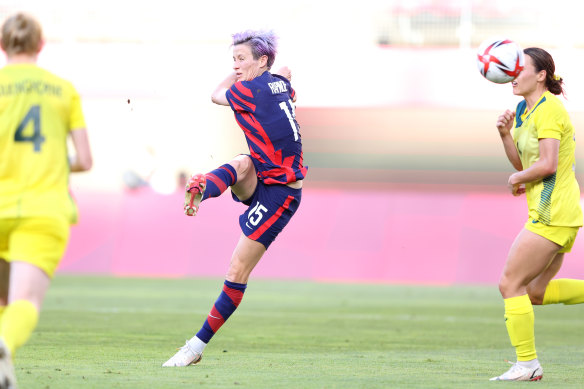 Megan Rapinoe had her shooting boots on.