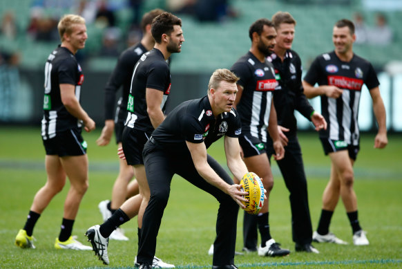 Outgoing Collingwood coach Nathan Buckley.