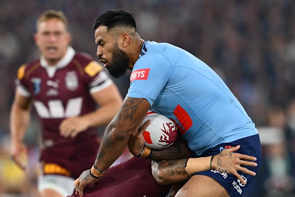 Payne Haas had a tough night for NSW.