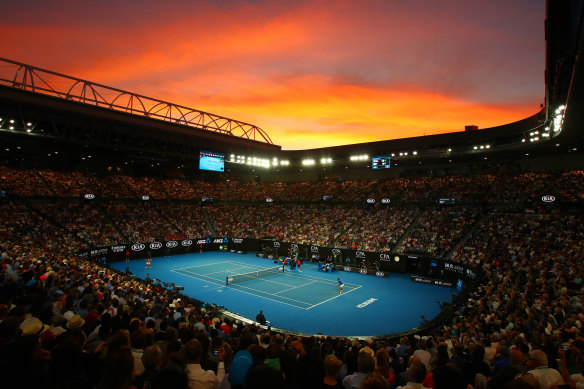 A view of centre court at Melbourne Park.
