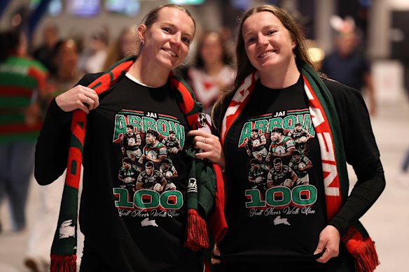 Fans supporting Jai Arrow outside Allianz Stadium tonight.