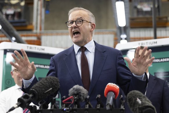 Opposition Leader Anthony Albanese campaigning in Queensland on Tuesday. 