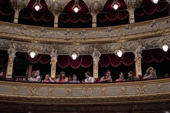 Audience members at the Opera Theatre, which, for security reasons, limited attendance to 300 people, a third of its capacity.