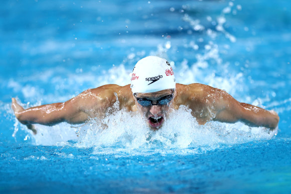 Bowen Gough in the heats earlier this morning.